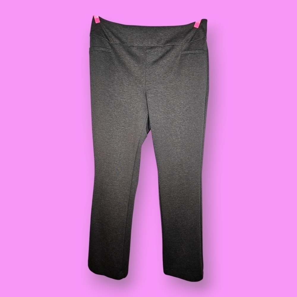 7th Avenue New York & Co Charcoal Grey Pull-On Bootcut Pants Size XL Tall